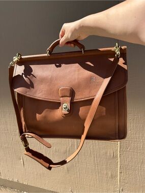 Vintage Coach Beekman briefcase in British tan #5266